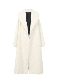 Manteau ample en laine - Naturel