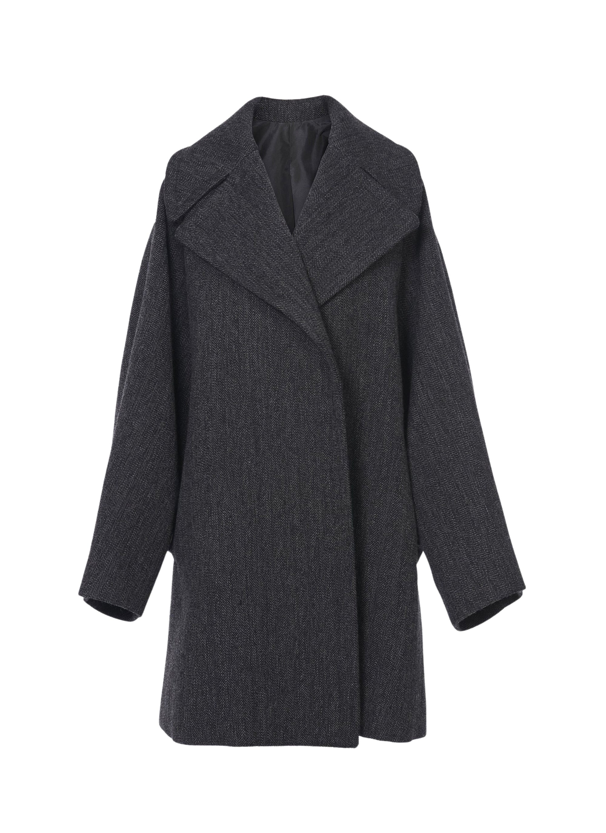 Short oversize wool coat - Dark Grey