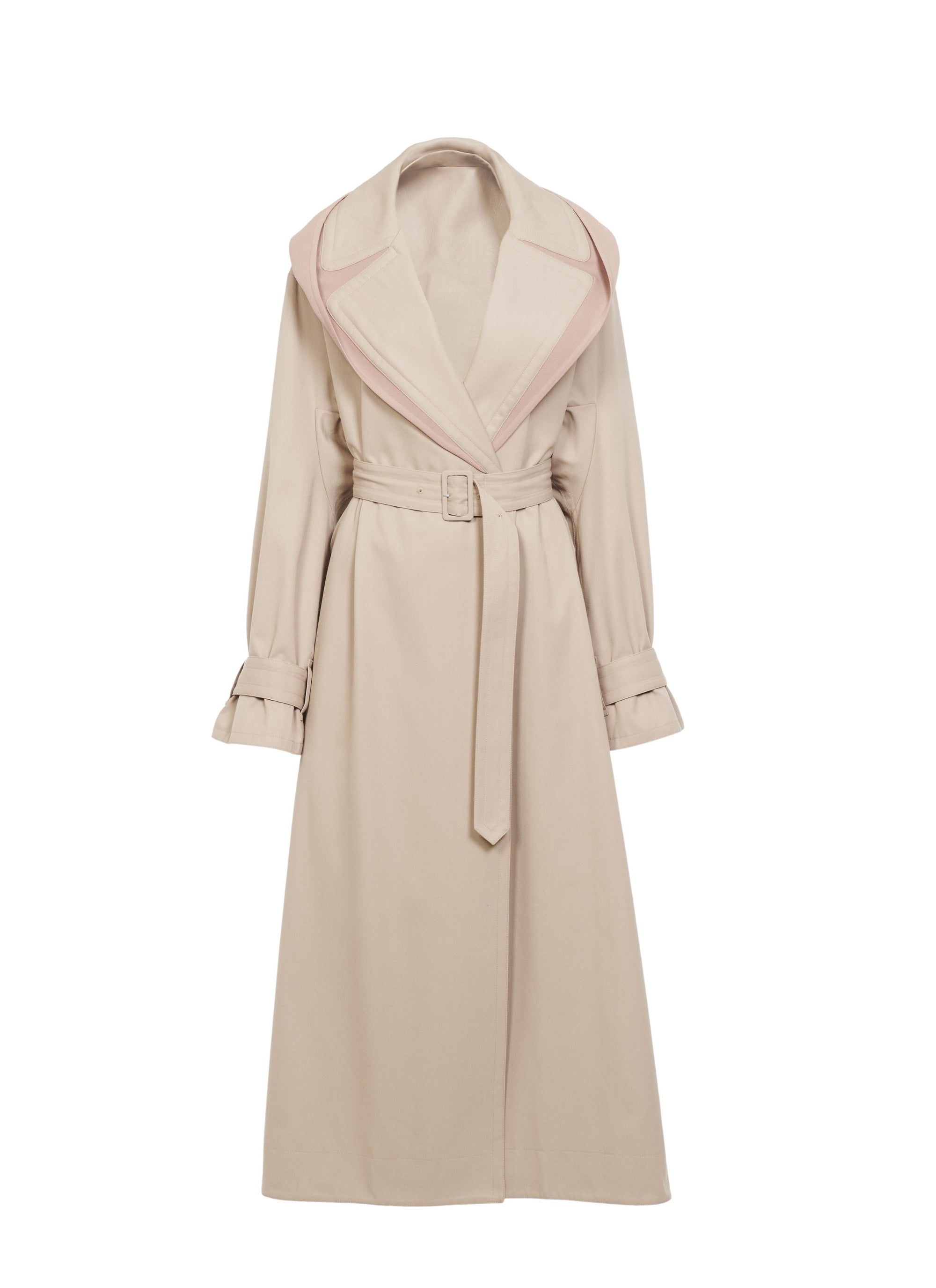 Trench-coat long à capuche - Beige Clair