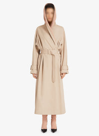 Trench-coat long à capuche - Beige Clair