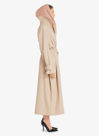 Trench-coat long à capuche - Beige Clair