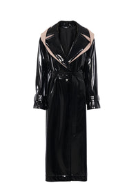 Trench-coat à capuche en vinyle - Noir Alaïa