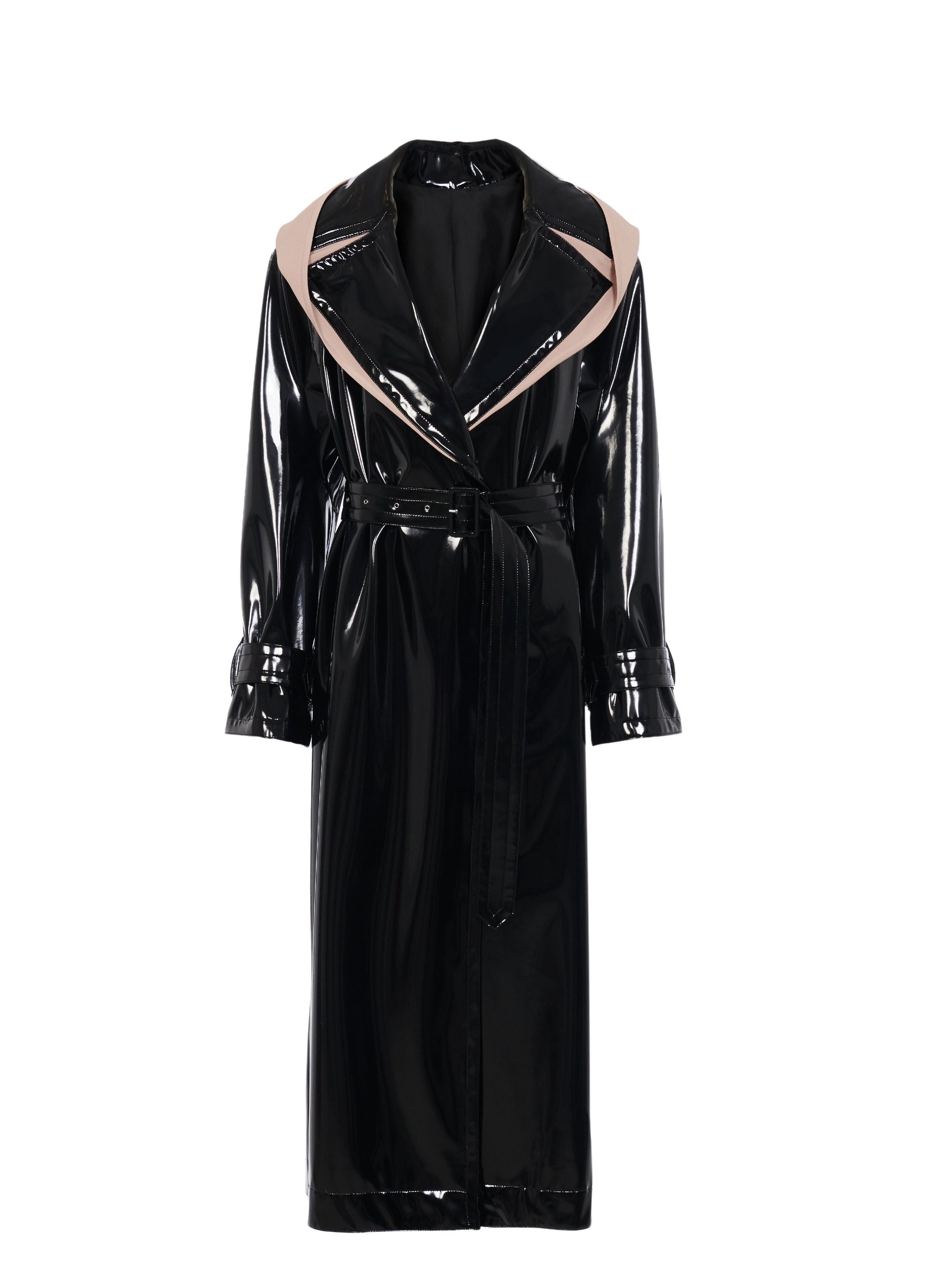 Trench-coat à capuche en vinyle - Noir Alaïa