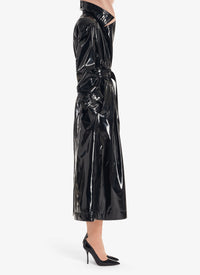 Trench-coat à capuche en vinyle - Noir Alaïa