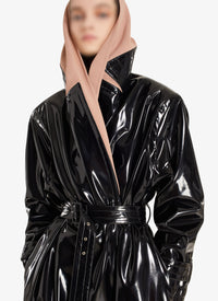 Trench-coat à capuche en vinyle - Noir Alaïa