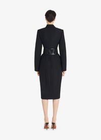 Manteau blazer très long en laine - Noir Alaïa
