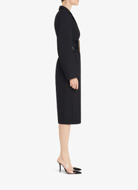 Manteau blazer très long en laine - Noir Alaïa