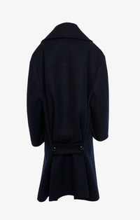Loose wool pea jacket - Navy