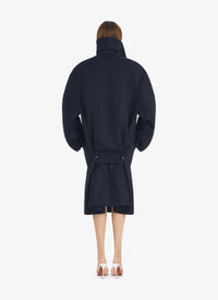 Loose wool pea jacket - Navy