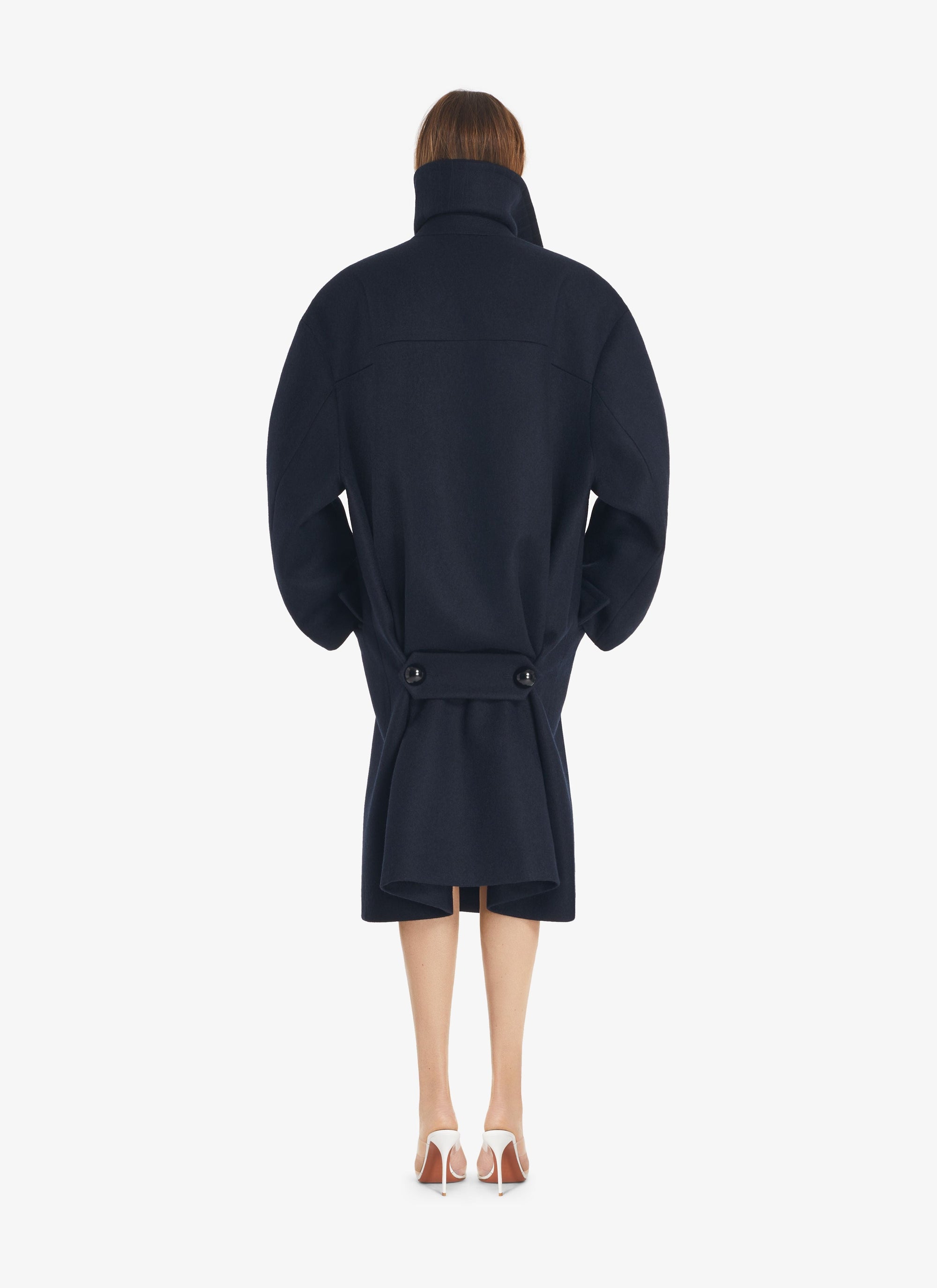 Loose wool pea jacket - Navy