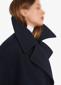 Loose wool pea jacket - Navy