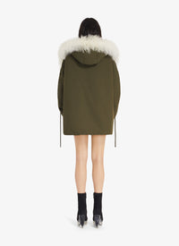 Parka oversize avec fourrure - Kaki