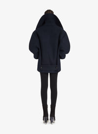 Caban court oversize en laine - Marine