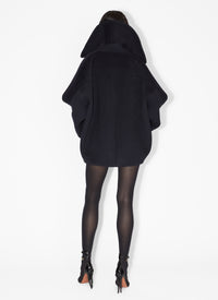 Oversized wool pea jacket - Navy