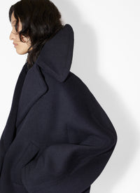 Oversized wool pea jacket - Navy