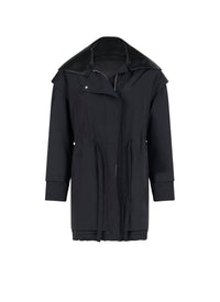 Silk blend drape parka - Dark blue
