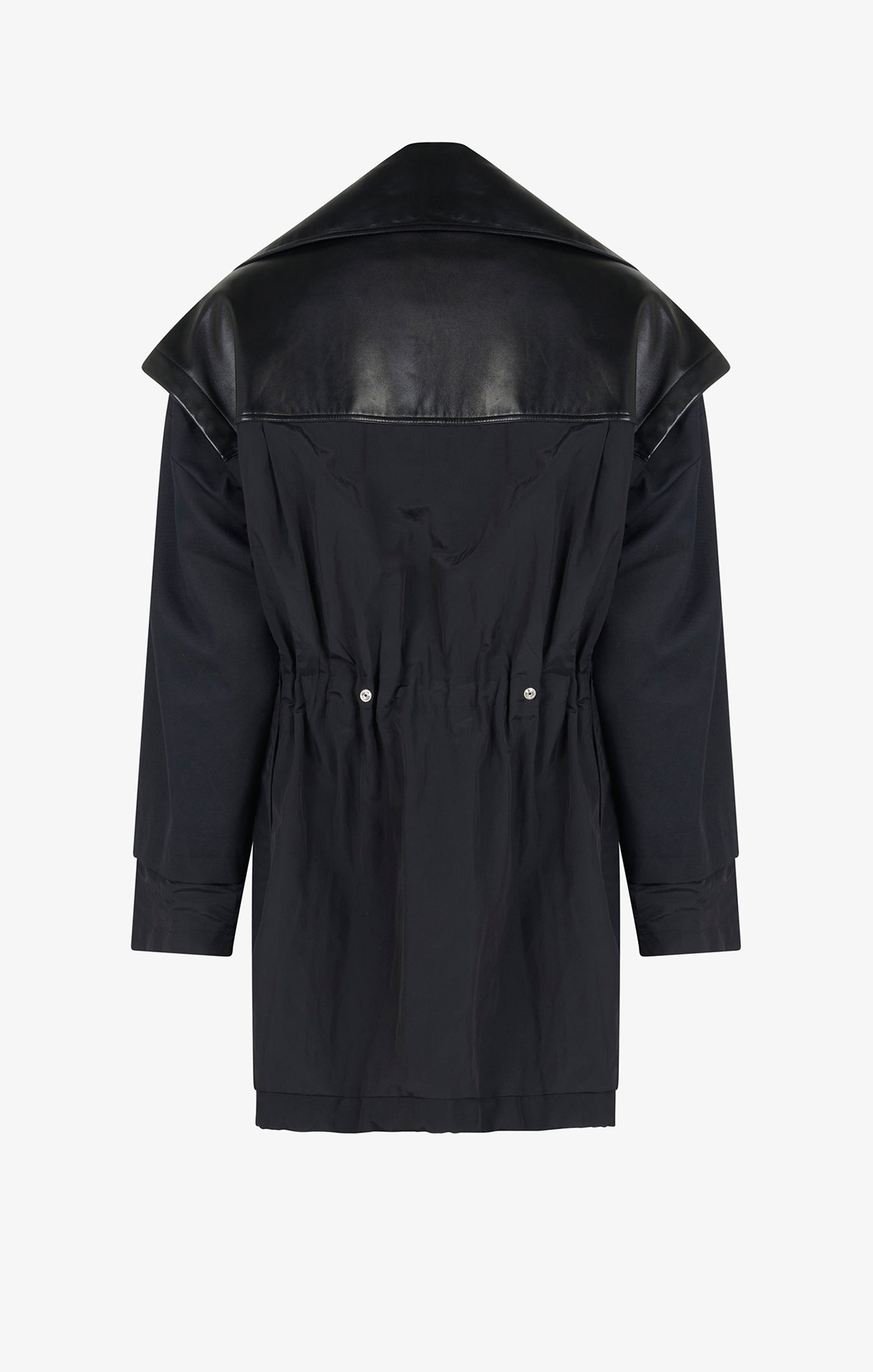 Silk blend drape parka - Dark blue