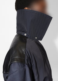 Silk blend drape parka - Dark blue