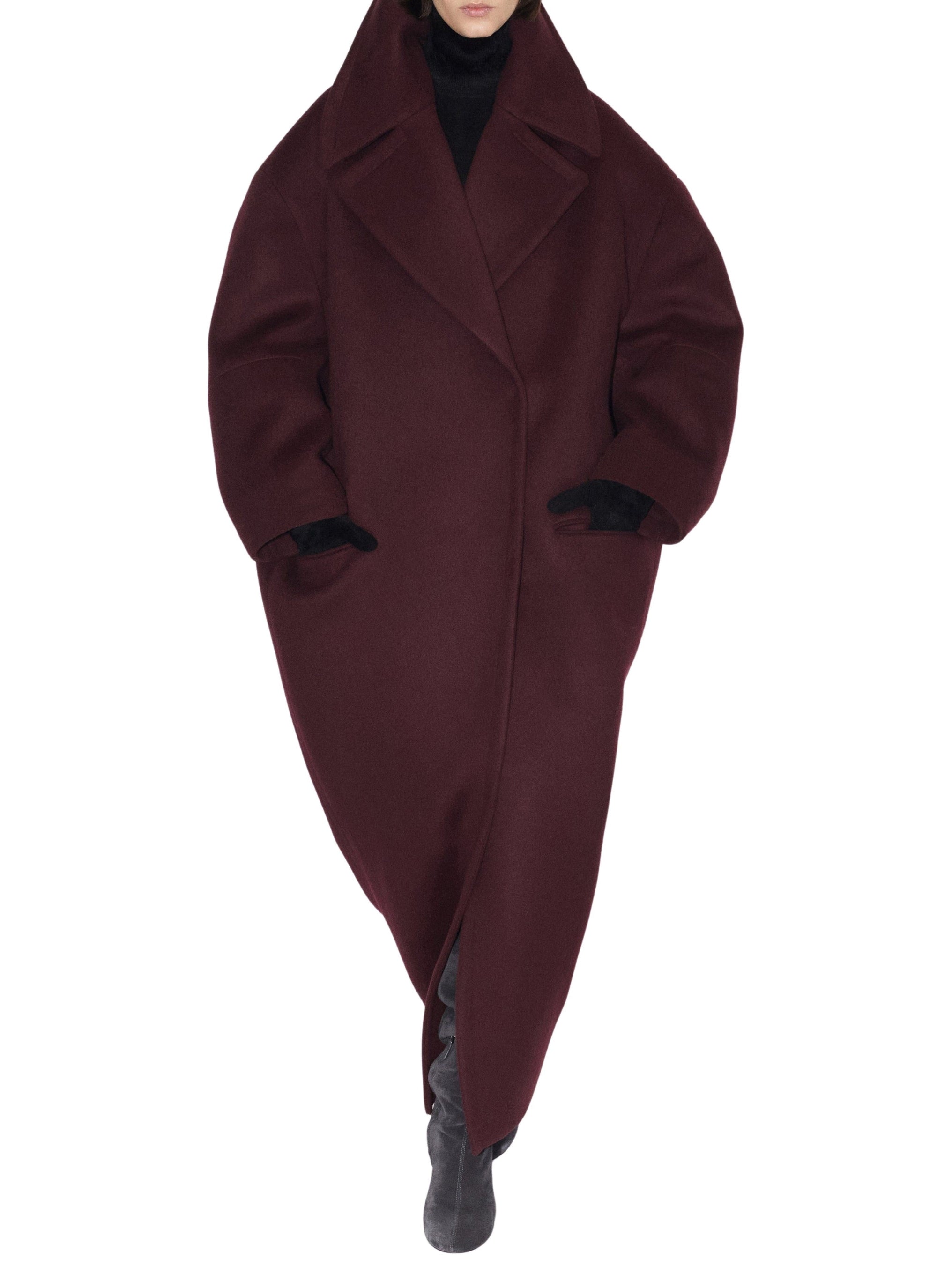 Long cashmere and wool coat - Black Alaïa
