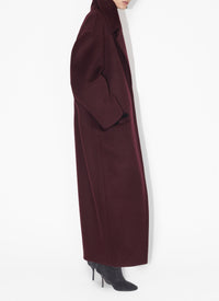 Manteau long en cachemire et laine - Burgundy