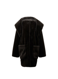 Duffle-coat en fausse fourrure - Ebene