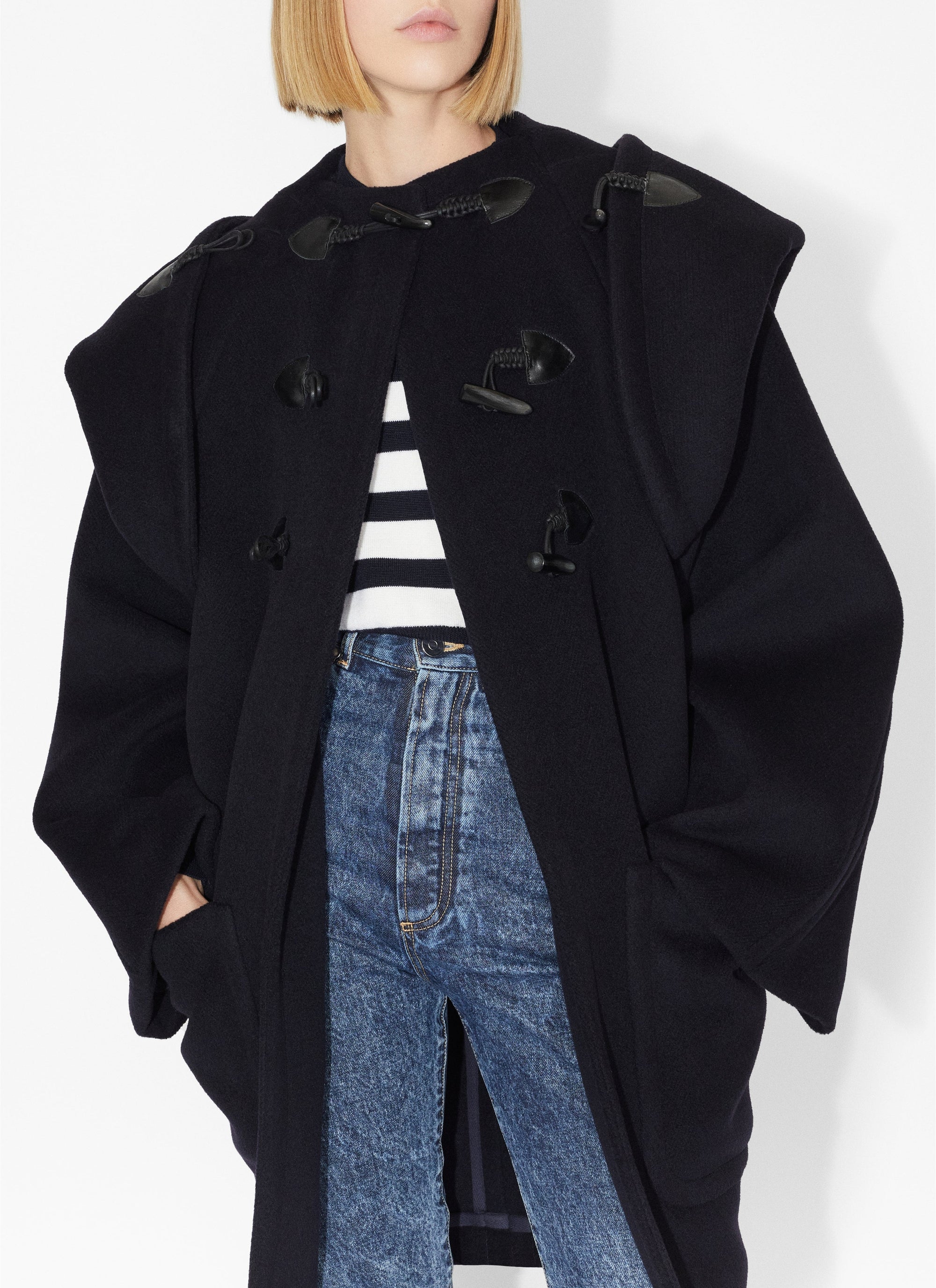 Duffle-coat en laine en laine - Marine