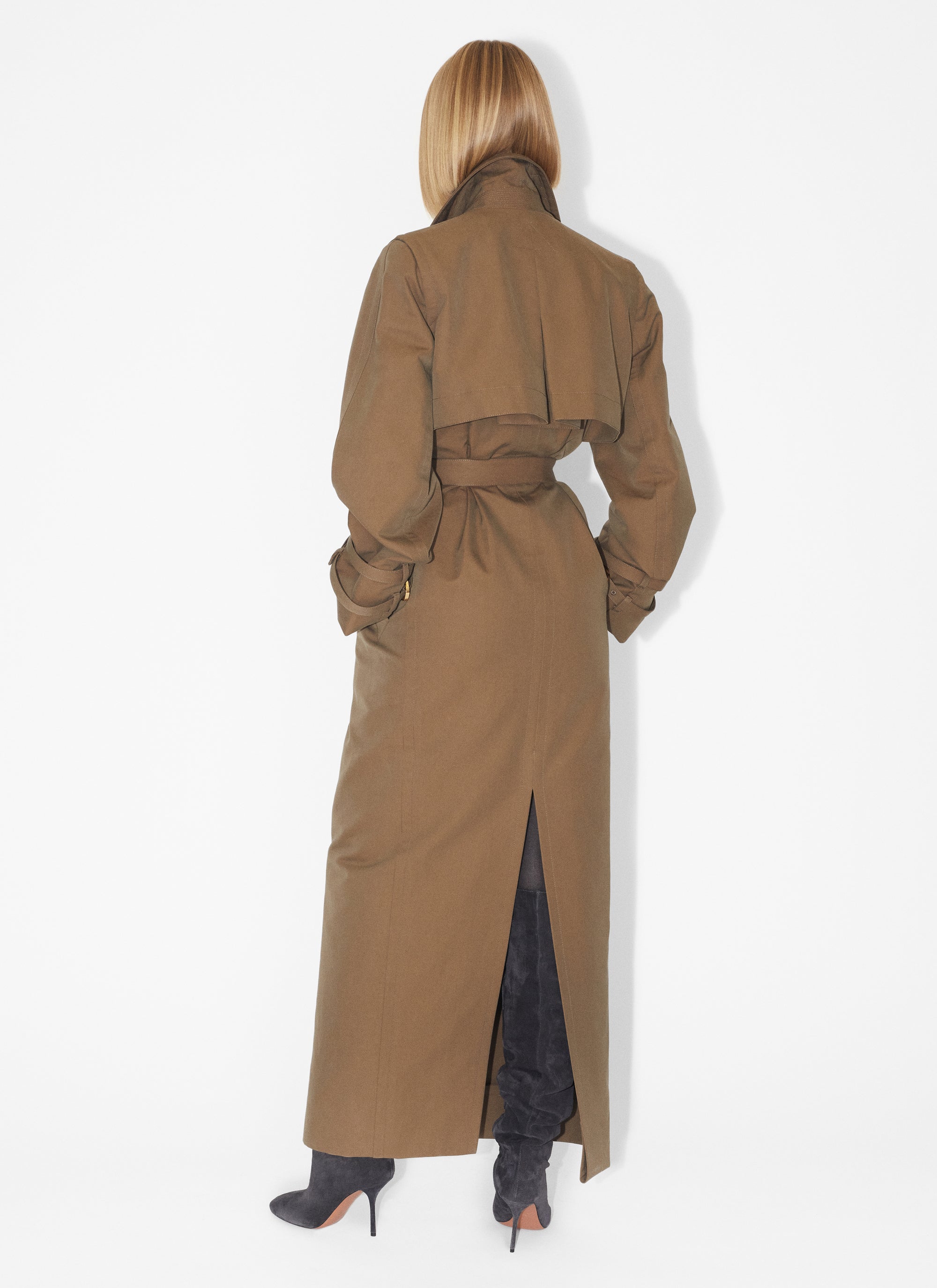 Trench-coat en gabardine de coton - Beige
