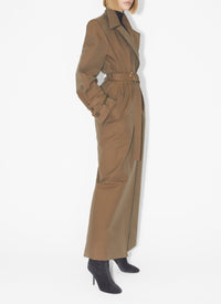 Trench-coat en gabardine de coton - Beige