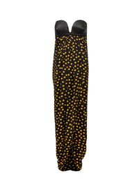 Robe bustier à pois confettis en soie - Nuit & Jaune