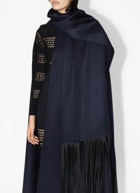 Long cashmere cape - Midnight