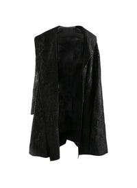 Coat with shiny geometric pattern - Black & High Gloss Black