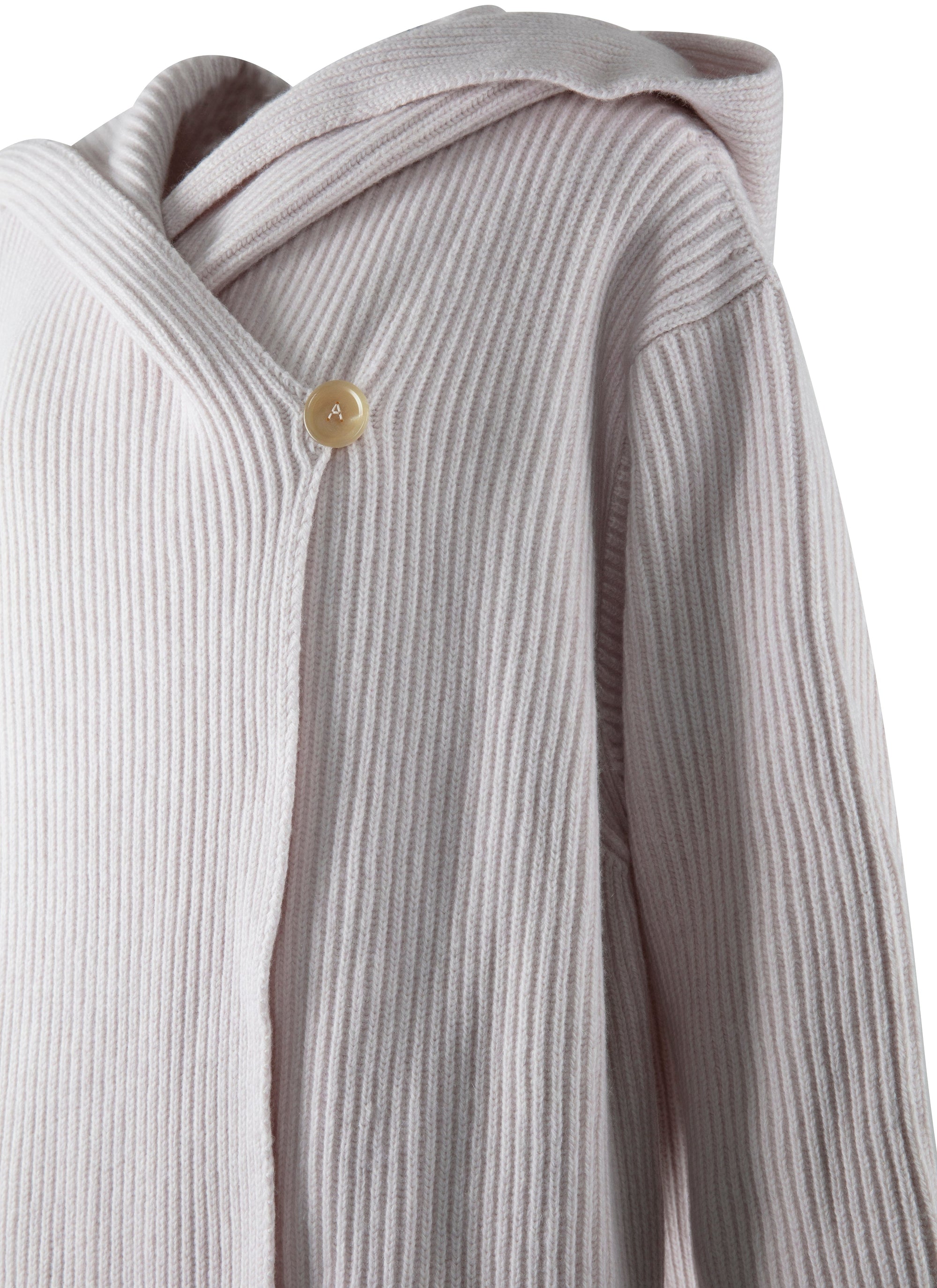 Manteau à capuche en laine et cachemire - Poudre