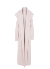 Manteau à capuche en laine et cachemire - Poudre