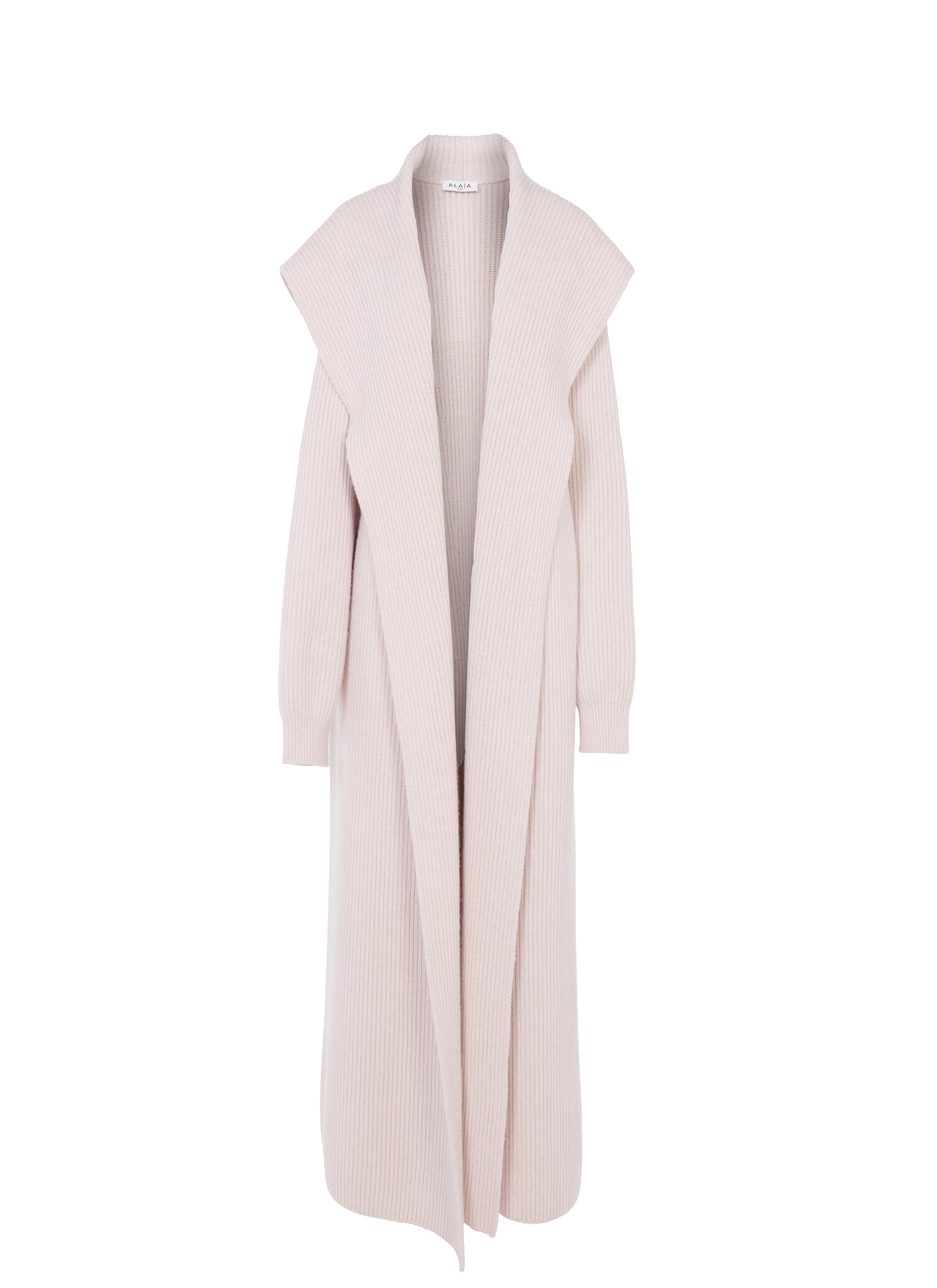 Manteau à capuche en laine et cachemire - Poudre