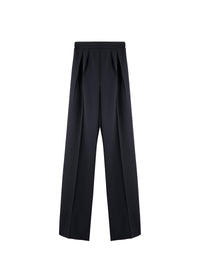 Pantalon à coupe droite Grain de poudre en laine - Nuit