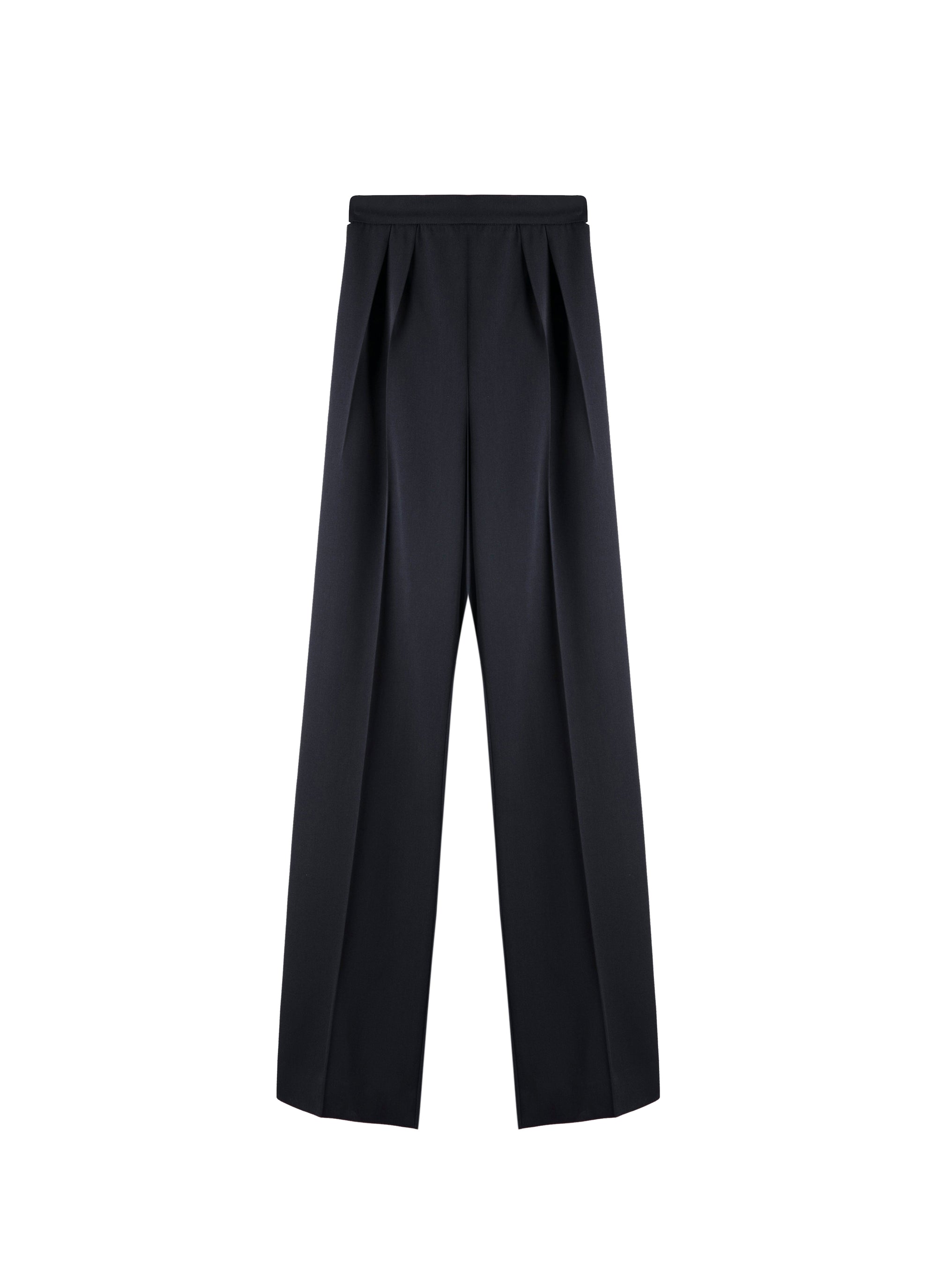 Pantalon à coupe droite Grain de poudre en laine - Nuit