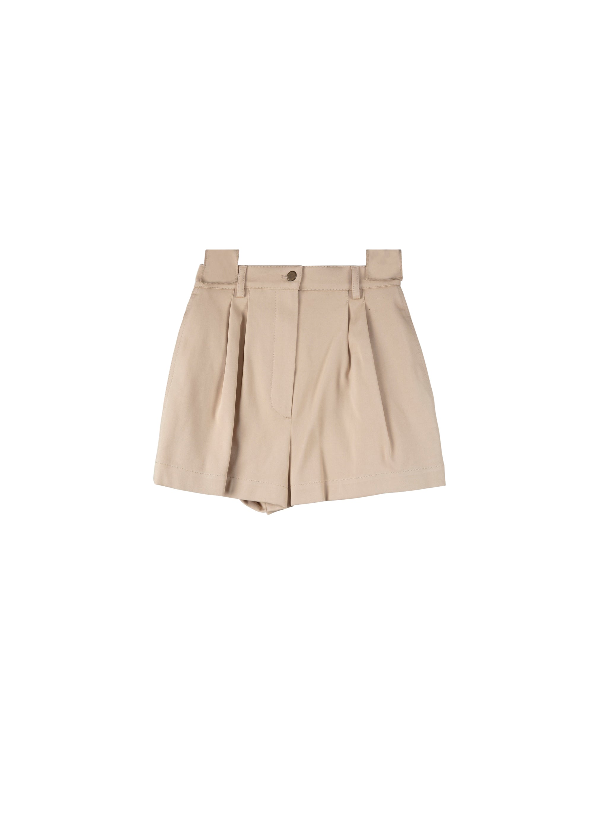 Basic high-waisted shorts - Sand