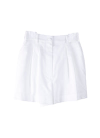 Cotton Piqué Shorts - White