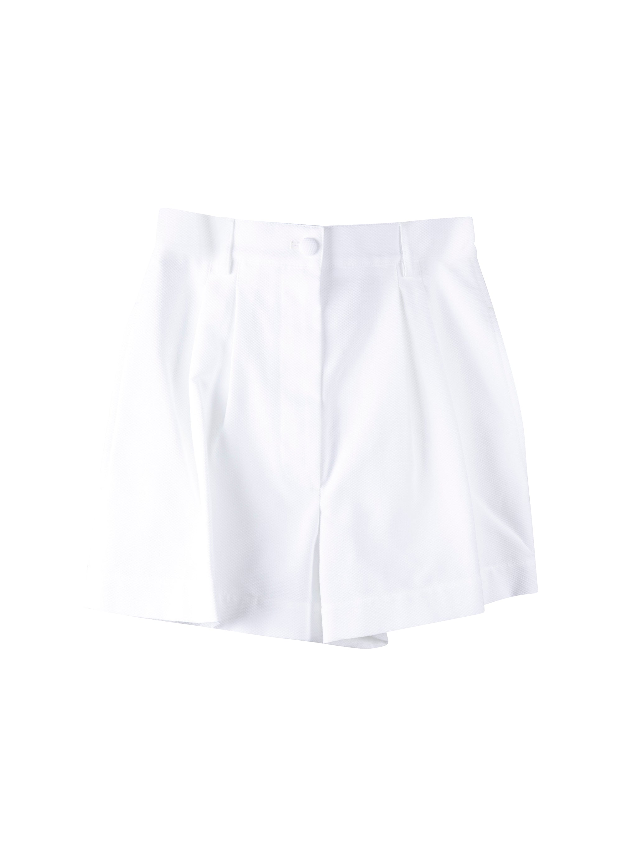 Cotton Piqué Shorts - White