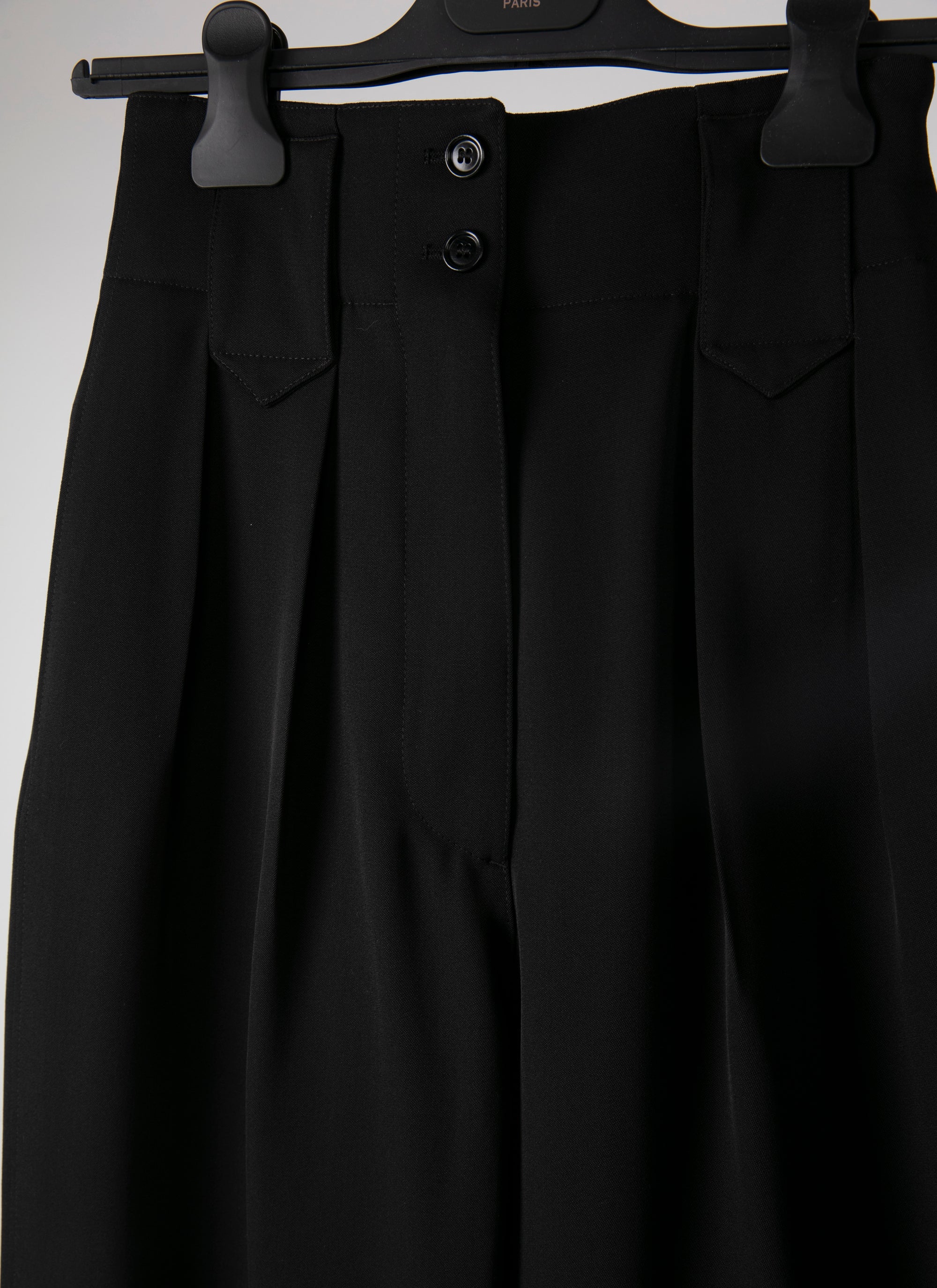 Pantalon large en laine - Noir