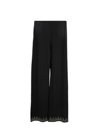 Pantalon large en laine - Noir