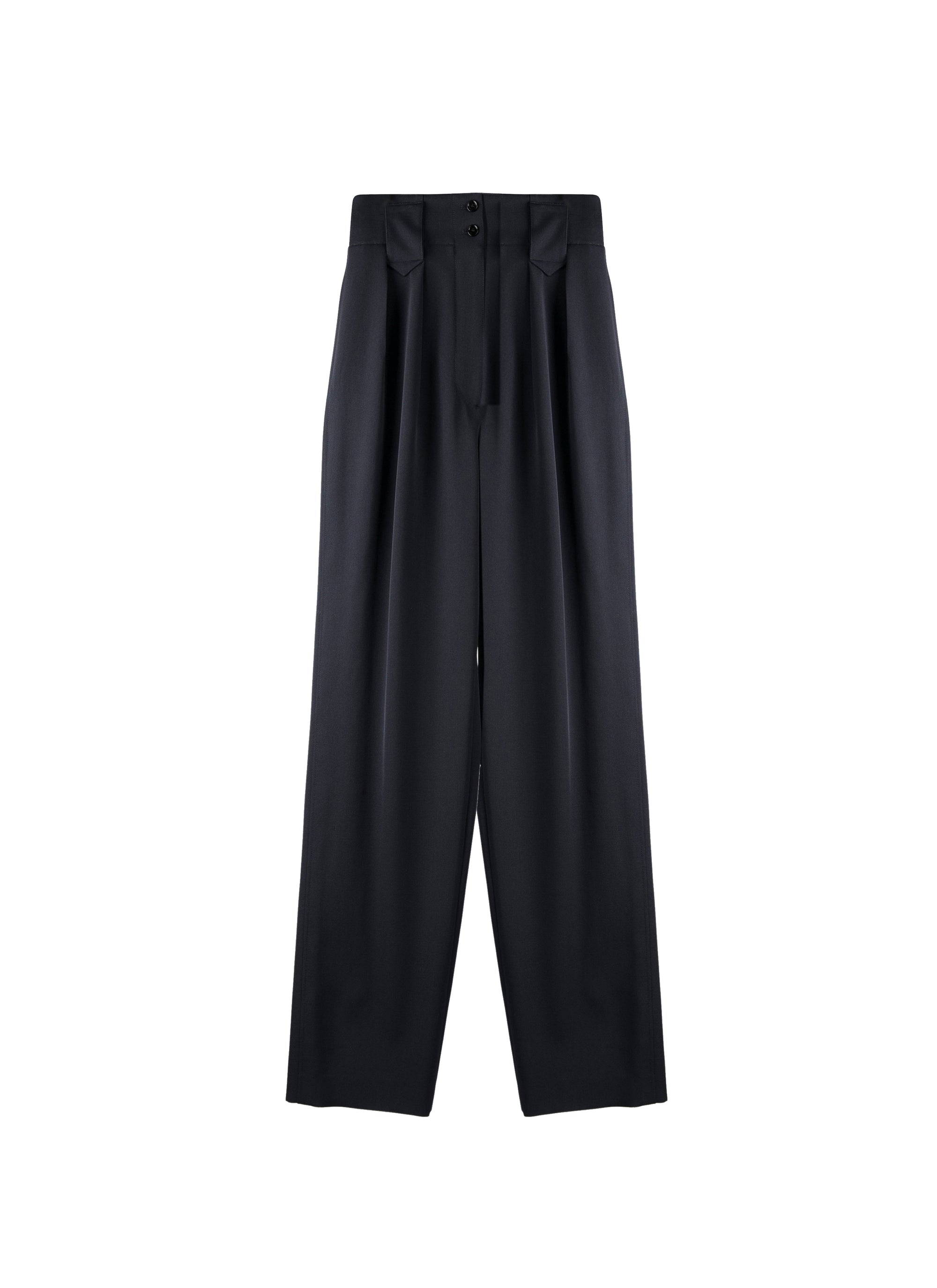 Grain de poudre wool wide-leg trousers - Night