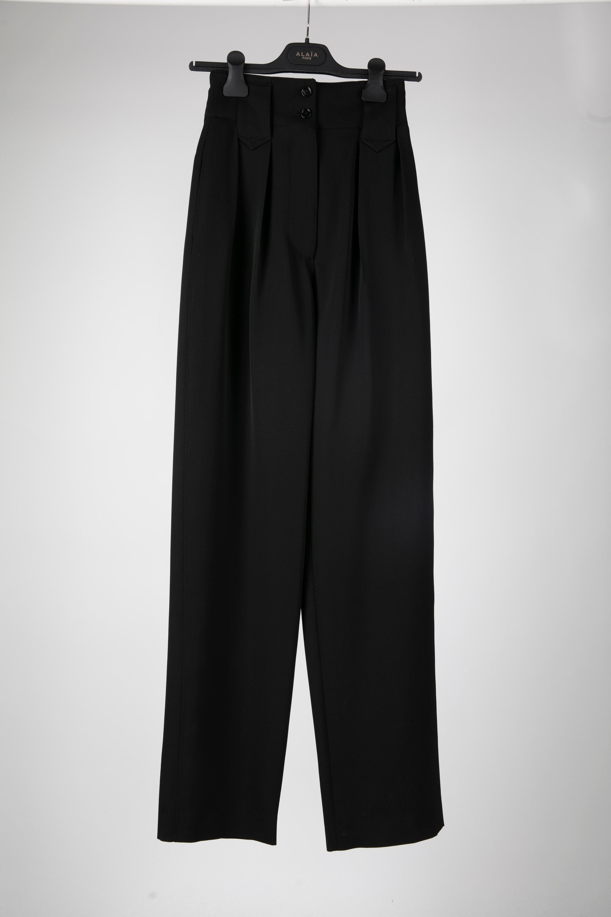 Pantalon large en laine - Noir