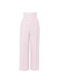 Straight trousers with marked waist - Pink