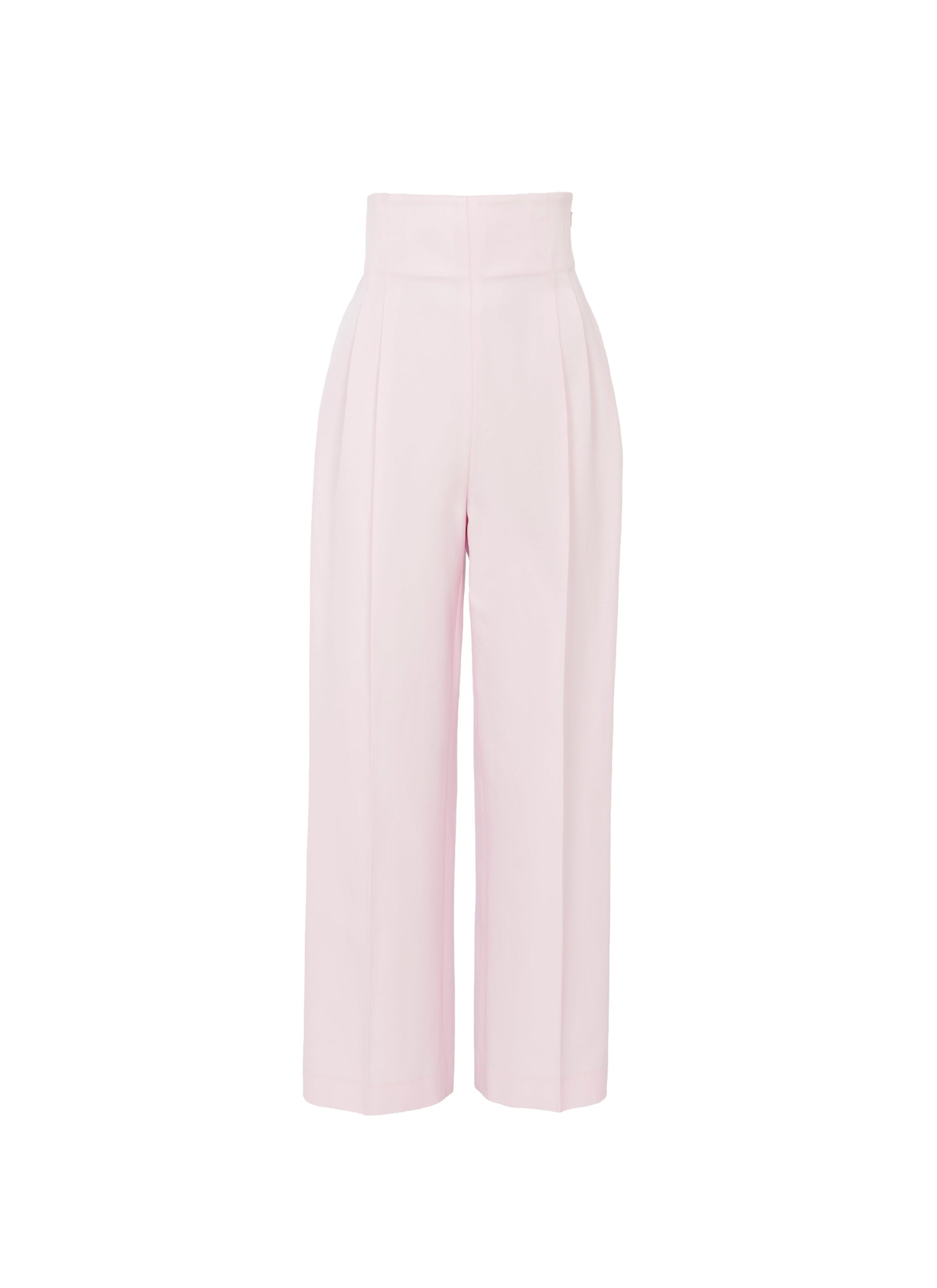 Straight trousers with marked waist - Pink