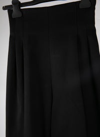 Pantalon droit fluide - Noir intense