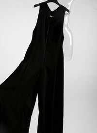 Combinaison sans manches oversize zippée - Noir