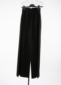 Pantalon en laine à pinces poches raglan - Noir