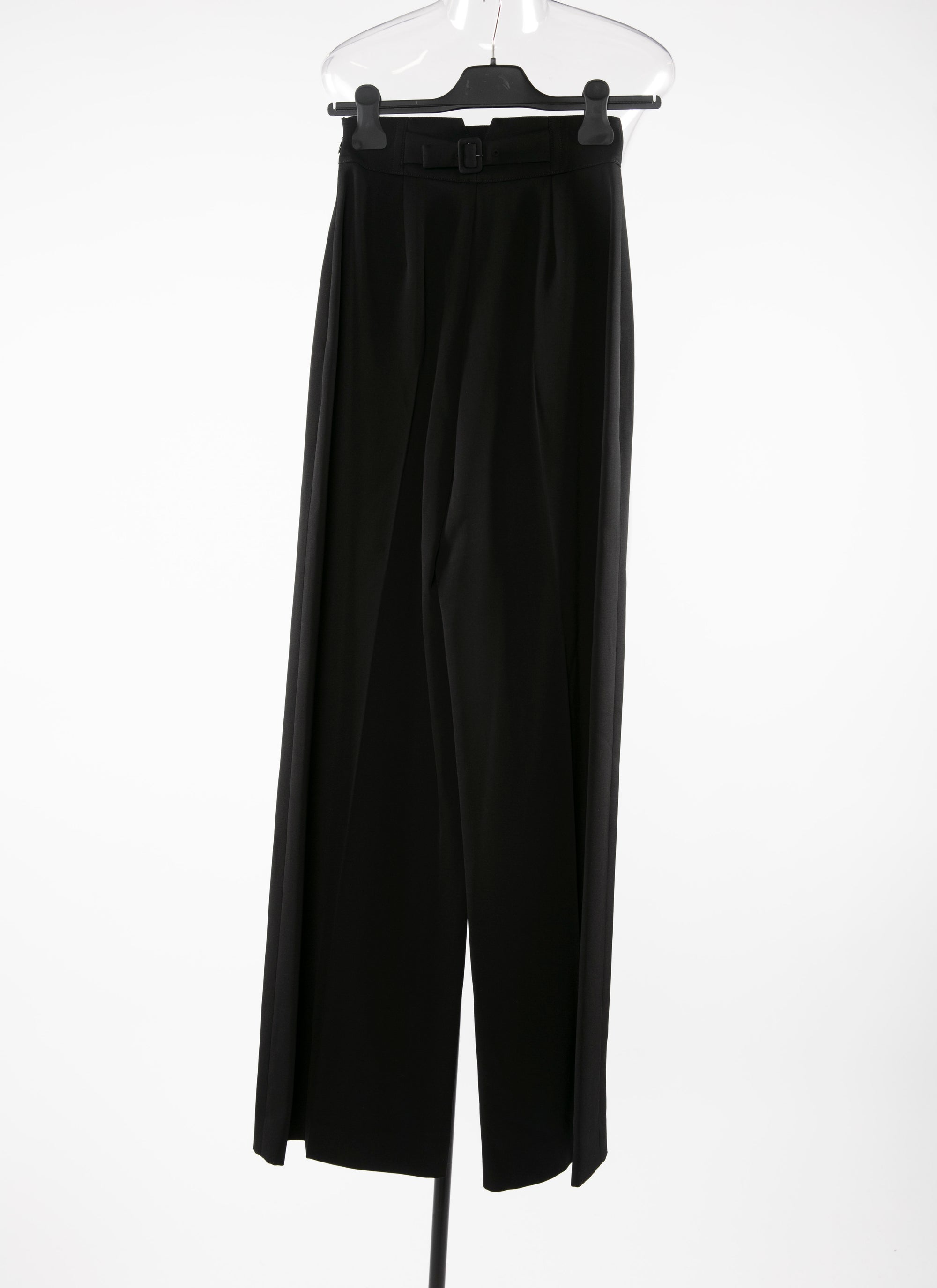 Pantalon en laine à pinces poches raglan - Noir