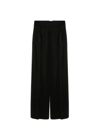Pantalon en laine à pinces poches raglan - Noir